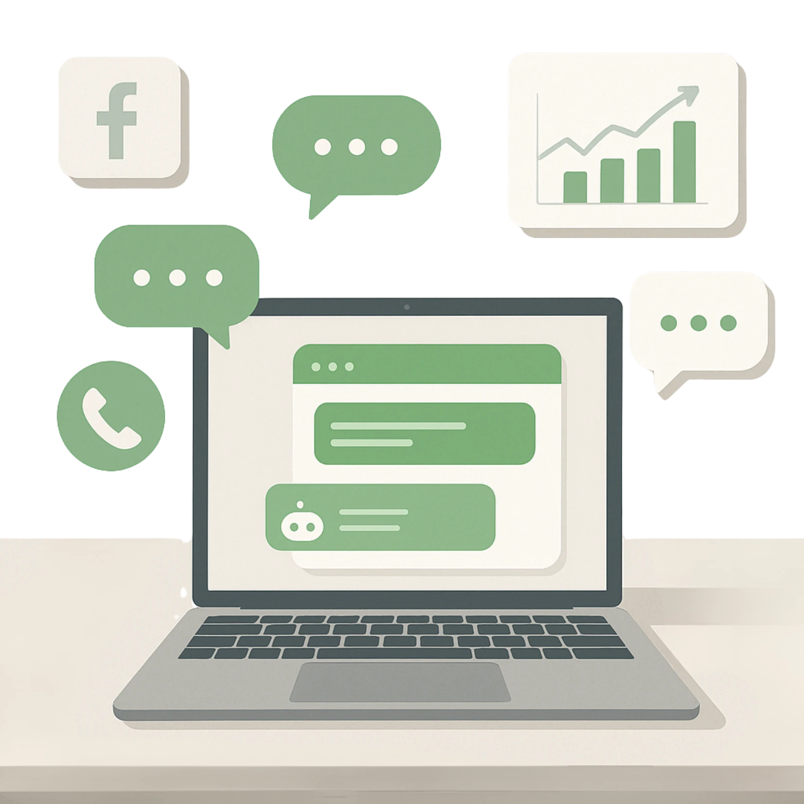 chat asistido por ai Ilustración de atención al cliente con chat y voz por inteligencia artificial